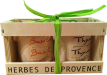 Gift Set Herbs - 2 pots in wood box
